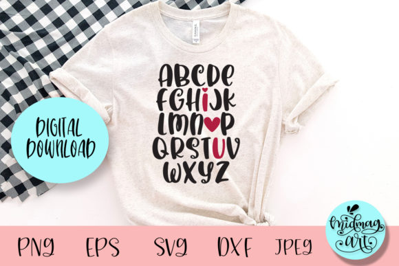 Alphabet Valentine Svg: A Versatile Graphic for T-Shirt Designs