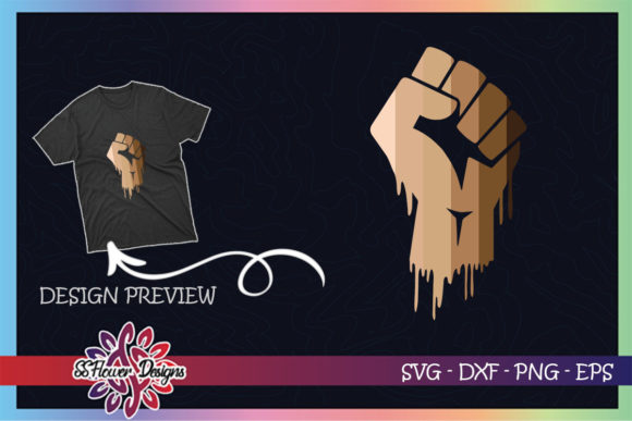 Black Lives Matter Fist Melanin Colors: Graphics for T-Shirts and More