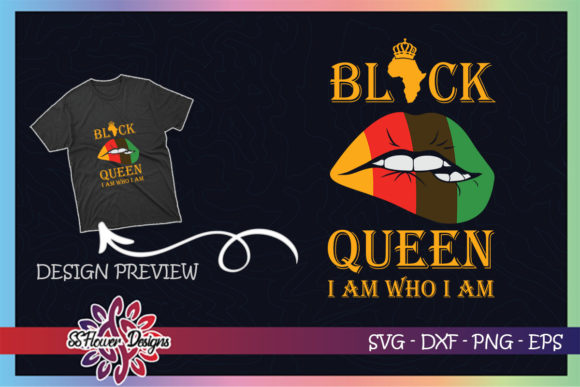 Black Queen I Am Who I Am Lips: A Bold T-Shirt Design