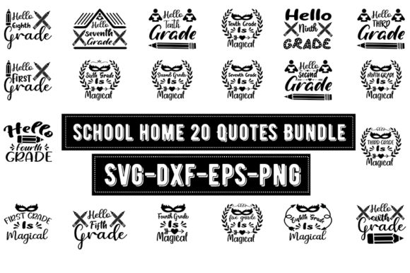 Exploring School Home 20 Quotes Bundle for Embroidery