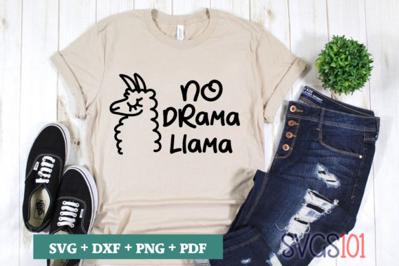 No Drama Llama: A Playful T-Shirt Design for Local Brands