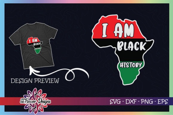 Review: I Am Black History Africa Map for T-Shirt Designs & Graphics