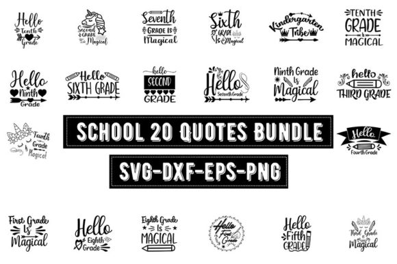 School 20 Quotes Bundle: Perfect for T-Shirt Designs and Graphics